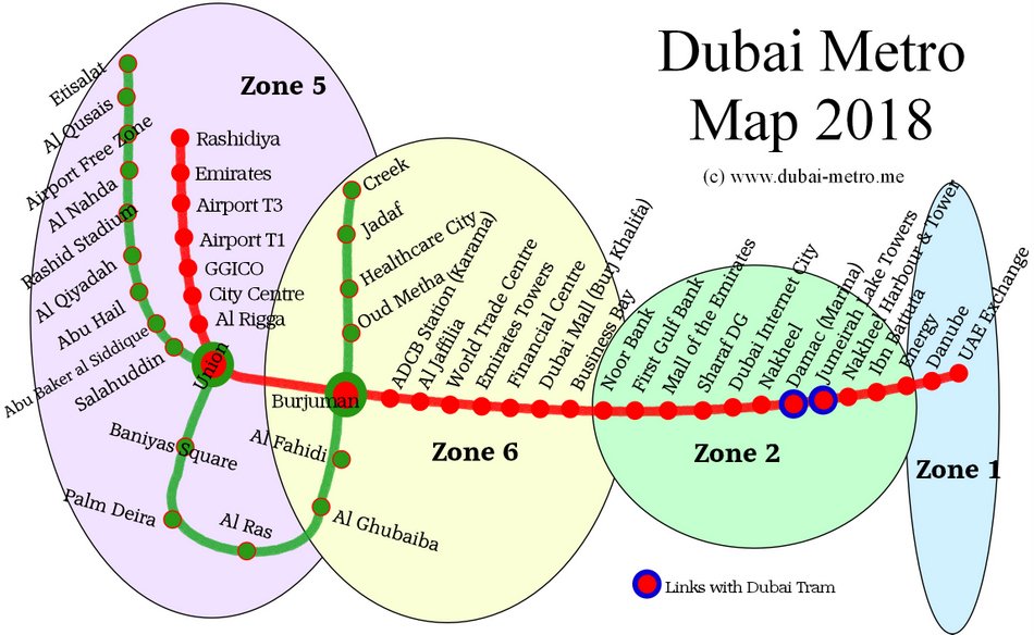 نقشه کامل خطوط مترو دبی